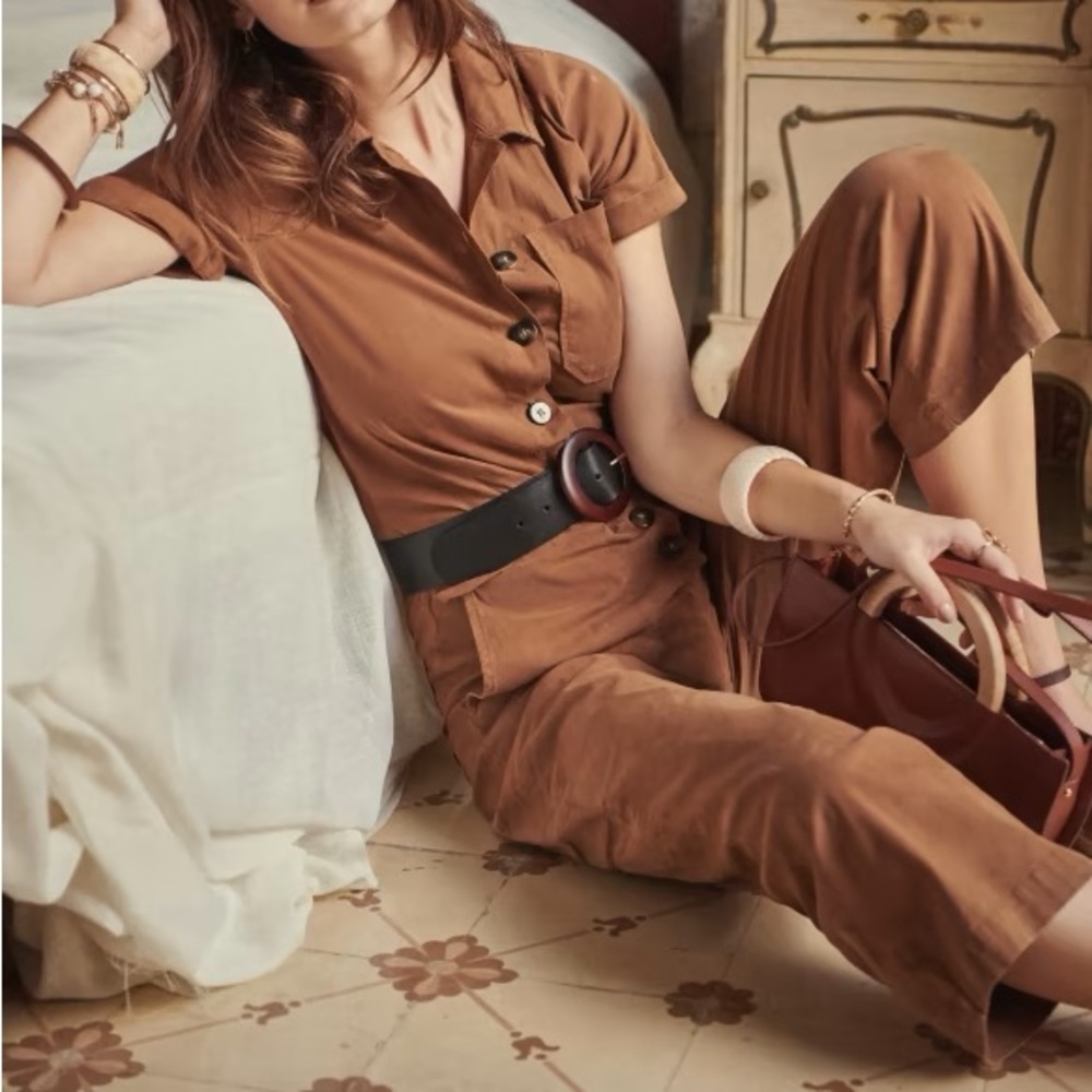 Sezane Bennie Jumpsuit in Coffee Brown size 36/4